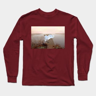 Great White Heron Landing Long Sleeve T-Shirt